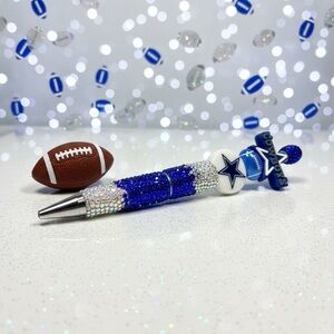 Blue and Silver Rhinestone Football Pen (football not included)
